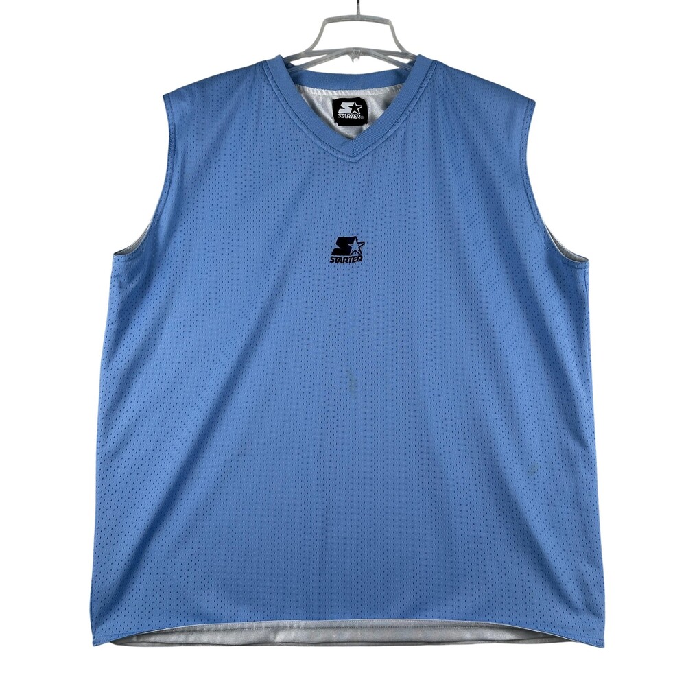 Vintage Starter Jersey Mens XL Mesh Basketball Tank Sleeveless Lined V-Neck Y2K